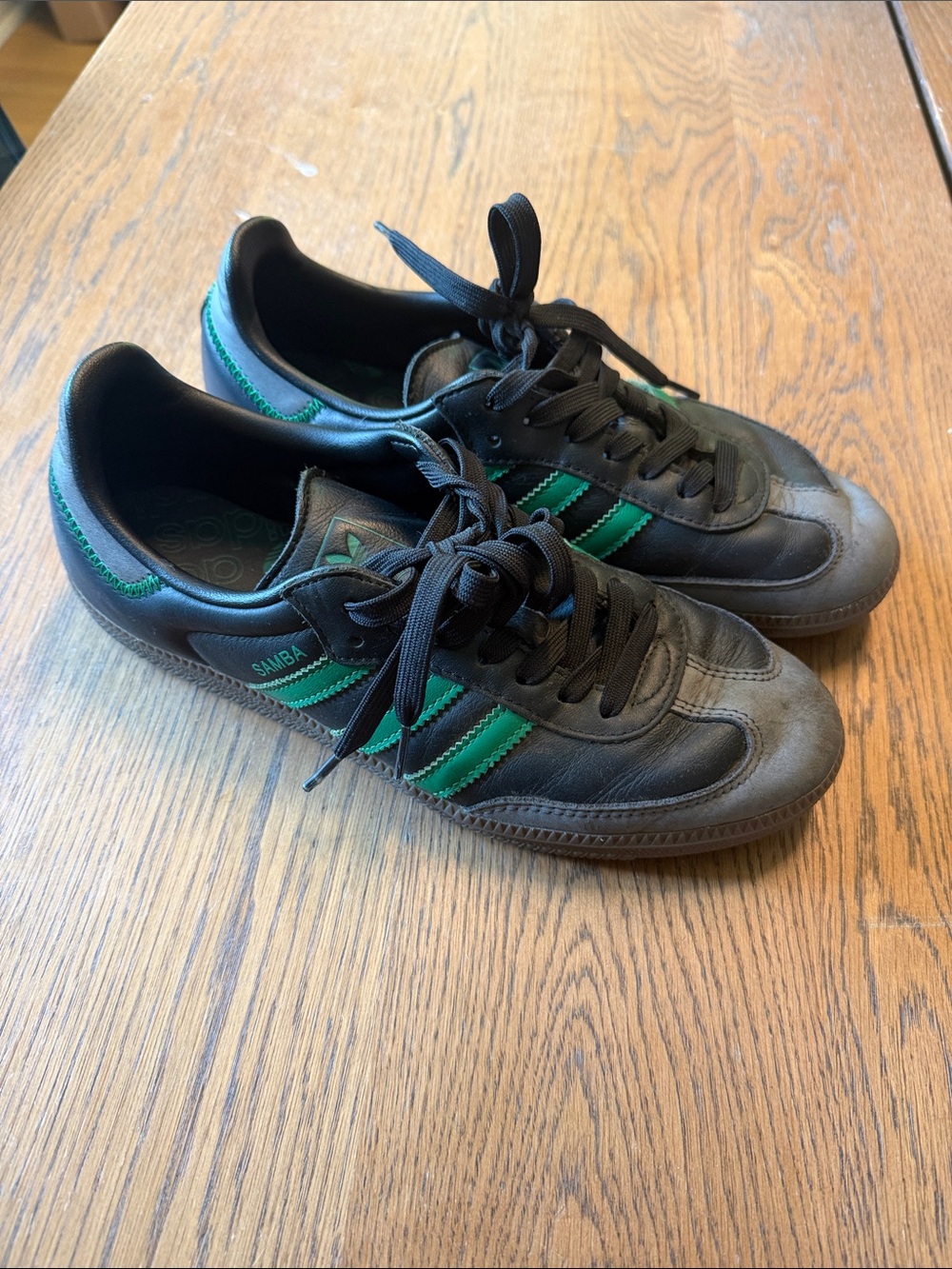 Limited Edition Sambas - Black with Green Stripes